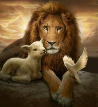 God the lion, Jesus the lamb, Holy Spirit dove 